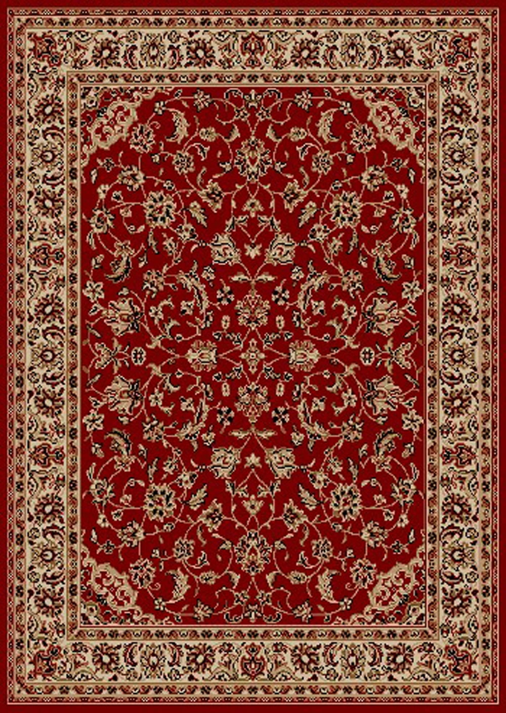 Rectangular 5' x 7' Red Synthetic Easy Care Area Rug