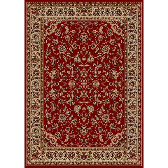 Radici Usa Como Area Rug 1833 Traditional Red Blossoms Vines 5' 5" x 7' 7" Rectangle