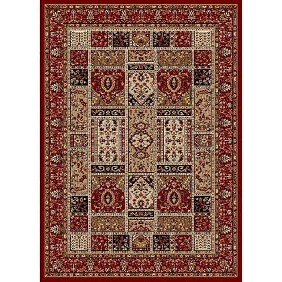 Radici Usa Como Area Rug 1834 Traditional Red Boxes Bricks 9' 10" x 12' 10" Rectangle