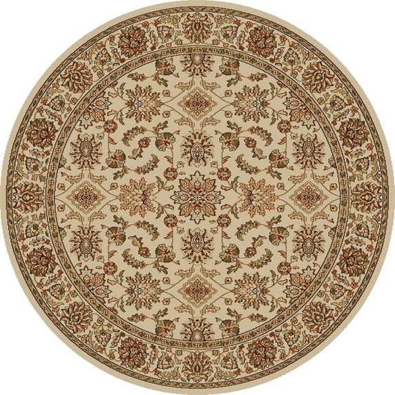 Radici USA Como 5'3" x 5'3" Circular Fabric Rug in Ivory