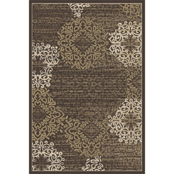 Radici USA Pisa 3'3" x 4'11" Rectangular Fabric Rug in Brown