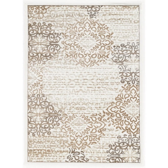 Radici USA Pisa 5'3" x 7'3" Rectangular Fabric Rug in Bone White