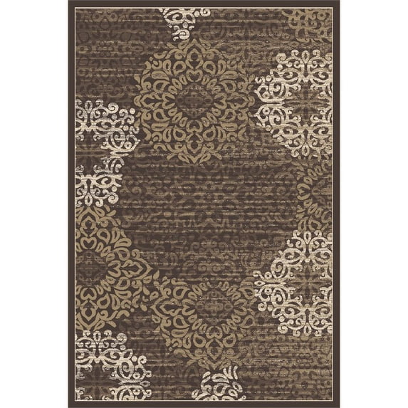 Radici USA Pisa 5'3" x 7'3" Rectangular Fabric Rug in Brown