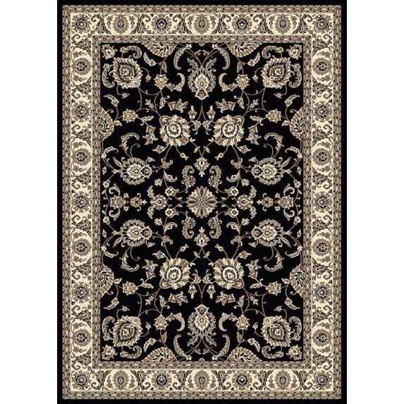 Radici Usa Alba Area Rug 1426 Black Bordered Floral 2' 2" x 7' 7" Rectangle
