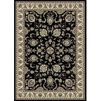 Radici Usa Alba Area Rug 1426 Black Bordered Floral 3' 3" x 4' 11" Rectangle