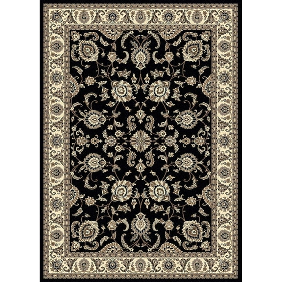 Radici Usa Alba Area Rug 1426 Black Bordered Floral 3' 3" x 4' 11" Rectangle