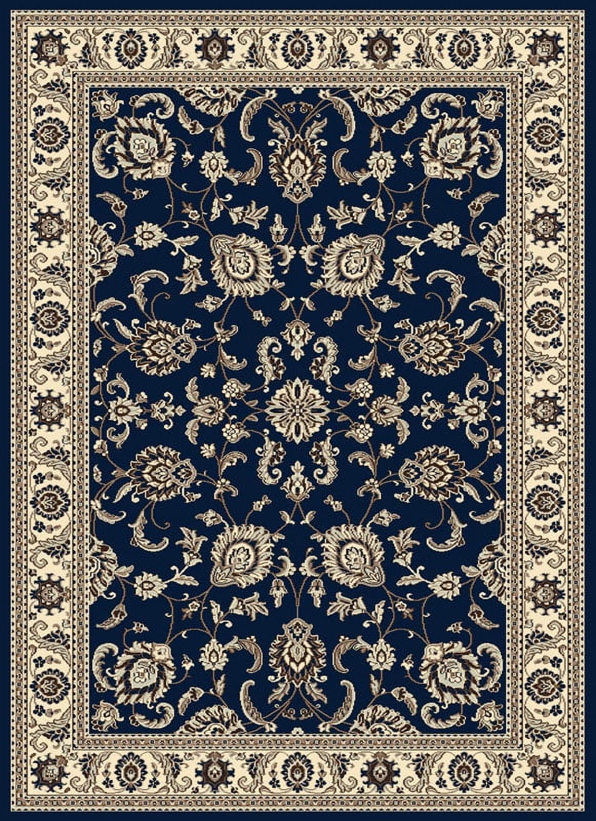 Blue Rectangular Synthetic Easy Care Area Rug