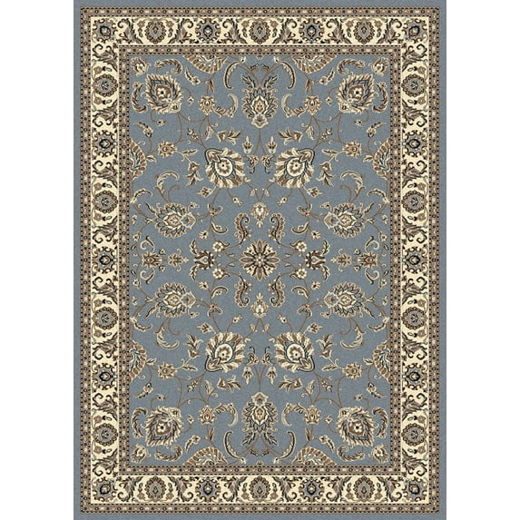 Radici Usa Alba Area Rug 1426 Greyish Blue Bordered Floral 5' 5" x 7' 7" Rectangle