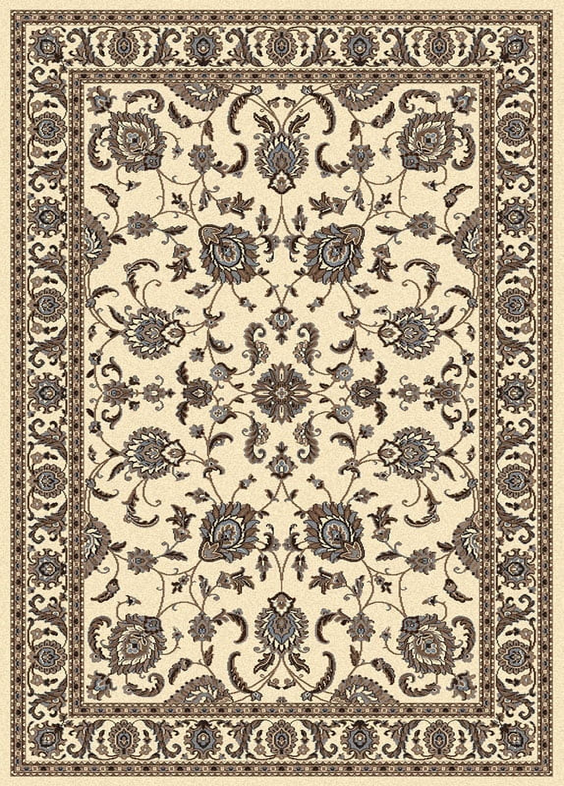 Ivory Synthetic Reversible Rectangular 5' x 7' Area Rug