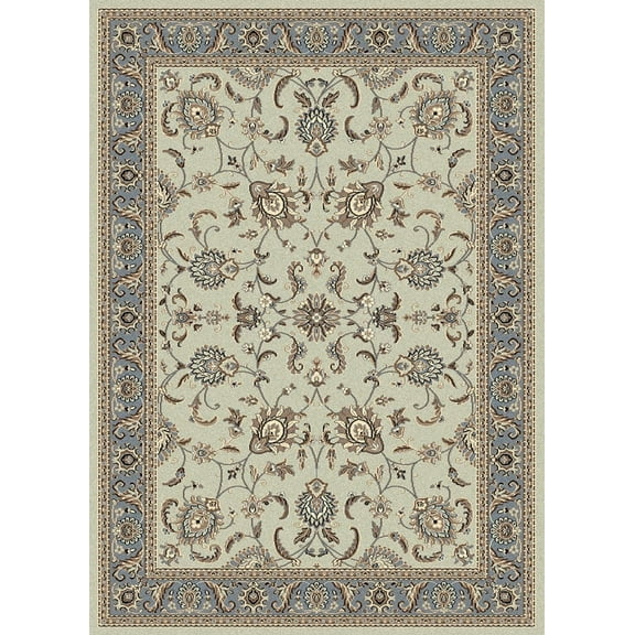 Radici Usa Alba Area Rug 1426 Soft Mint Bordered Floral 7' 9" x 11' Rectangle