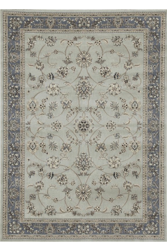 Alba Area Rug 1596 Traditional Green Scrolls Vines 3' 3" x 4' 11" Rectangle