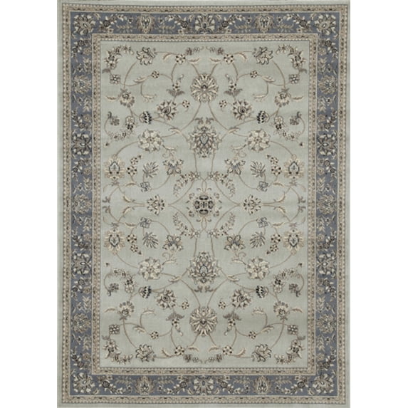 Radici Usa Alba Area Rug 1596 Traditional Green Scrolls Vines 5' 5" x 7' 7" Rectangle