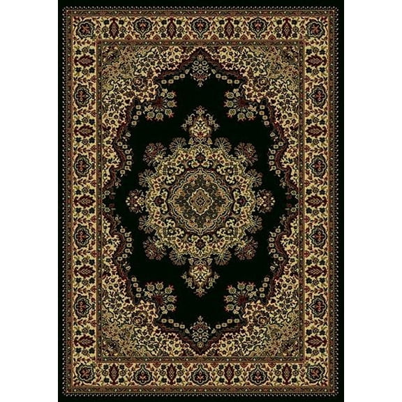 Radici Usa Castello Area Rug 1191 Black Medallion Floral 7' 9" x 11' Rectangle