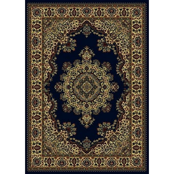 Radici Usa Castello Area Rug 1191 Navy Blue Medallion Floral 7' 9" x 11' Rectangle