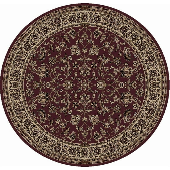Radici Usa Castello Area Rug 953 Burgundy Persian Bordered 5' 3" x 5' 3" Round