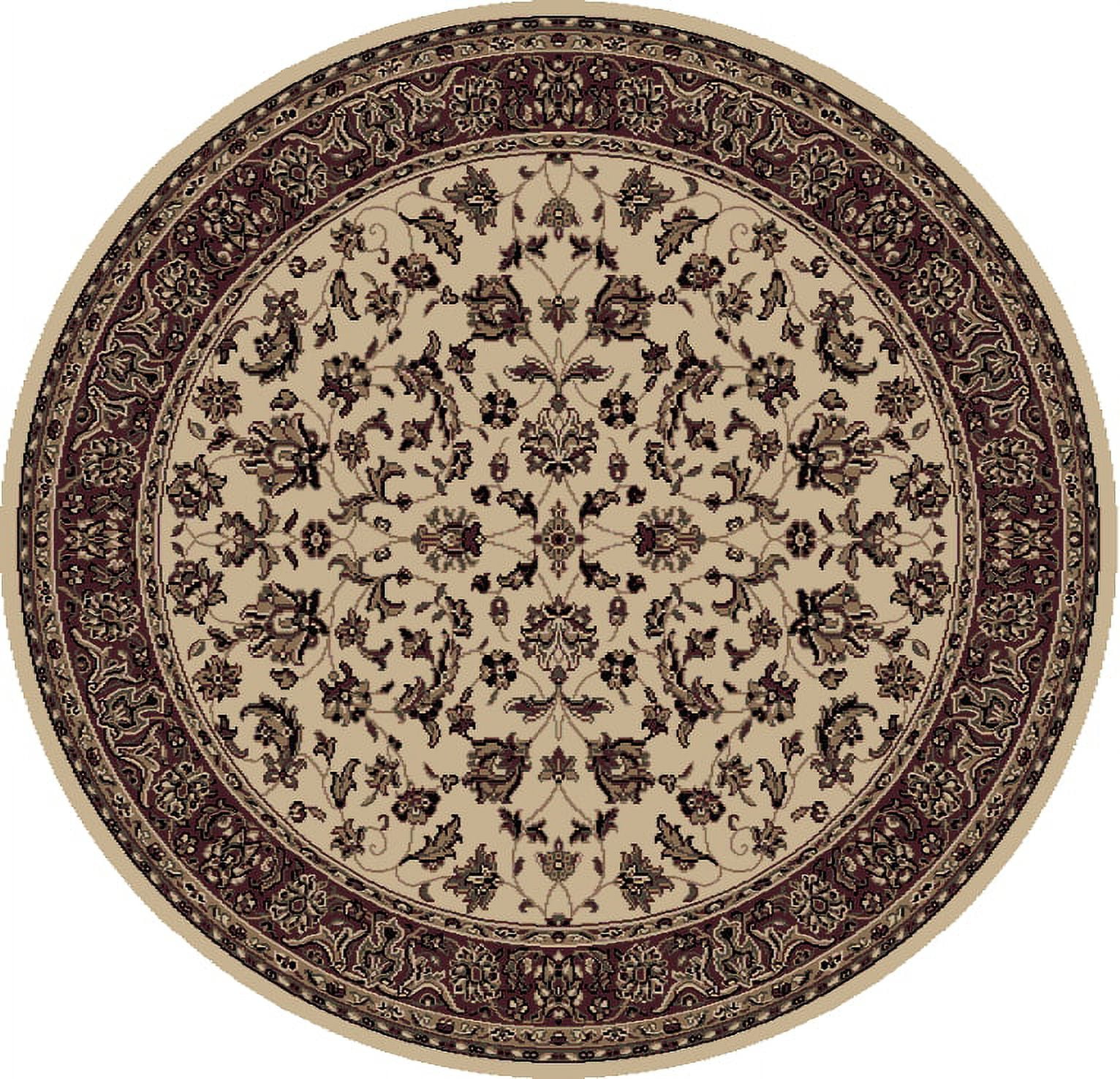 Castello Ivory Elegance 5'3" Round Synthetic Area Rug