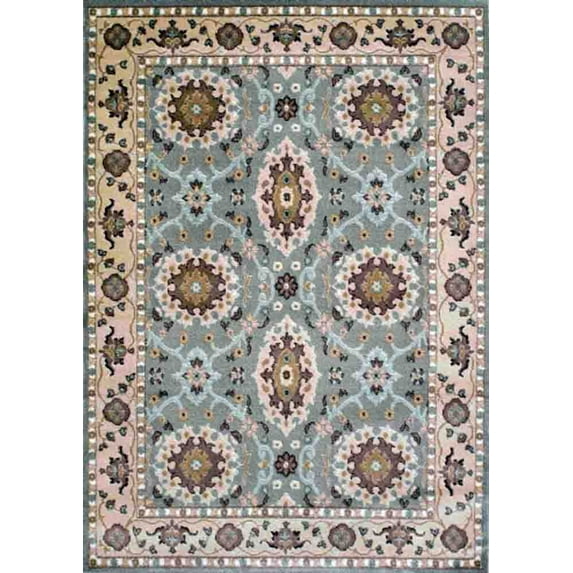 Radici Usa Castle Area Rugs - 3508 Traditional Oriental Grey Rings Bulbs Petals Scrolls Rug