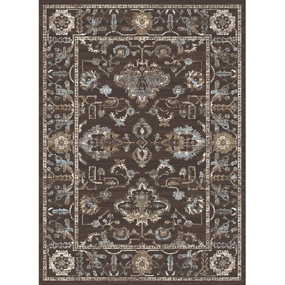 Radici Usa Colosseo Area Rug 3562 Traditional Brown Leaves Bouquet 3' 3" x 4' 11" Rectangle