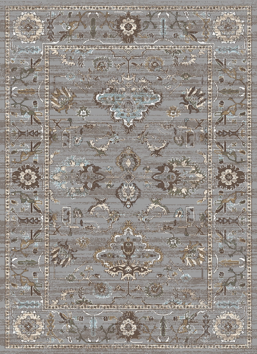 Colosseo Vintage Gray 3'3" x 4'11" Synthetic Area Rug