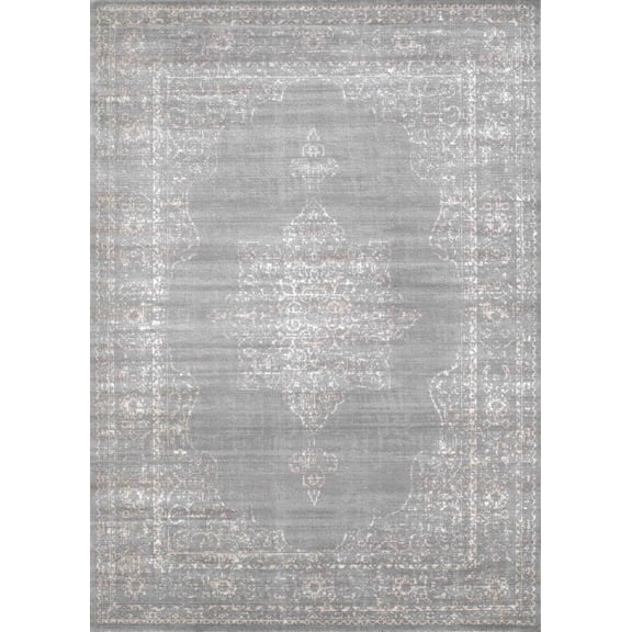 Radici Usa Colosseo Area Rug 3563 Traditional Grey Floral Medallion 3' 3" x 4' 11" Rectangle