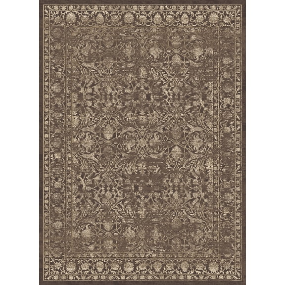 Radici Usa Colosseo Area Rug 3564 Traditional Brown Vines Stems 5' 3" x 7' 3" Rectangle