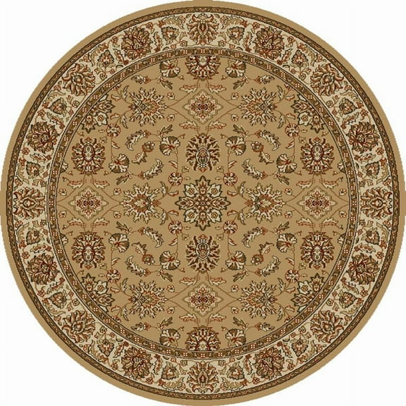 Radici Usa Como Area Rug 1592 Beige Italian Bordered 8' x 8' Round
