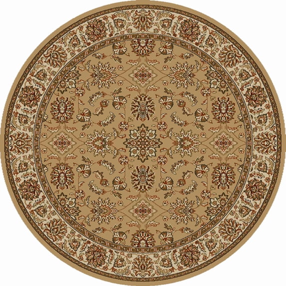 Radici Usa Como Area Rug 1592 Beige Italian Bordered 8' x 8' Round