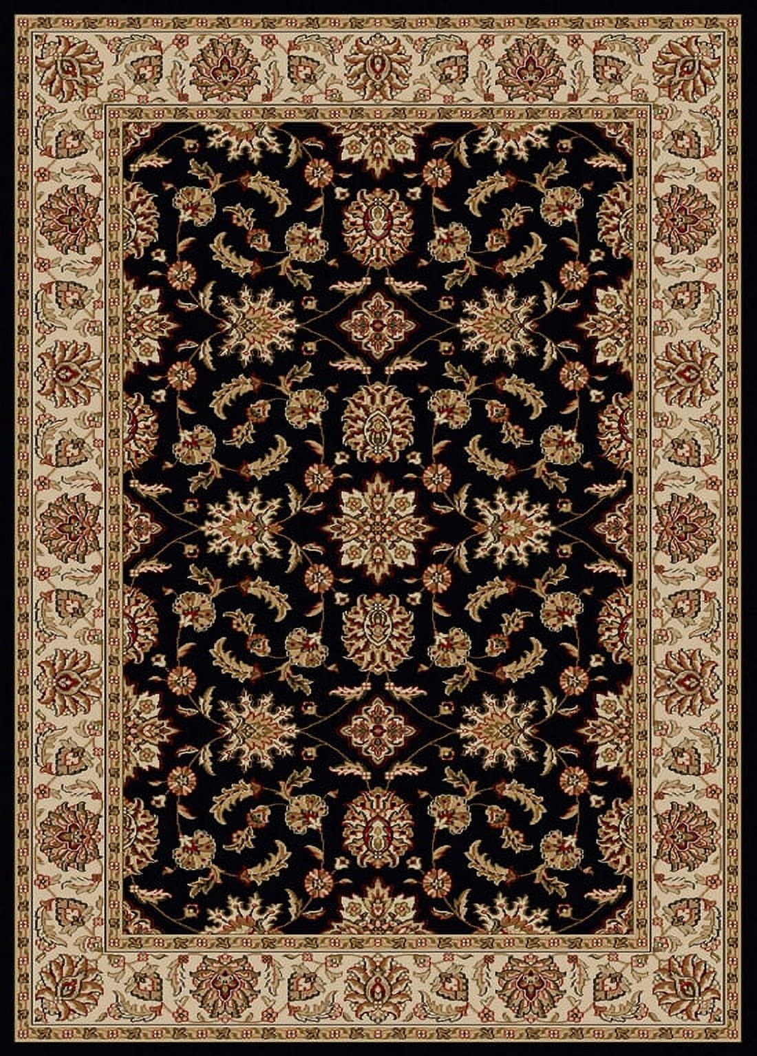 Radici Black and Beige Synthetic Rectangular Area Rug