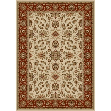 Radici Usa Como Area Rug 1592 Ivory/Brick Italian Bordered 2' 2" x 7' 7" Rectangle