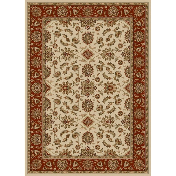 Radici Usa Como Area Rug 1592 Ivory/Brick Italian Bordered 2' 2" x 7' 7" Rectangle