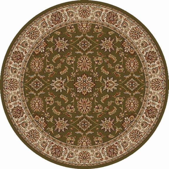 Radici Usa Como Area Rug 1592 Sage Italian Bordered 5' 3" x 5' 3" Round