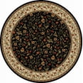 thumbnail image 1 of Radici Usa Como Area Rug 1593 Black Italian Bordered 5' 3" x 5' 3" Round, 1 of 2