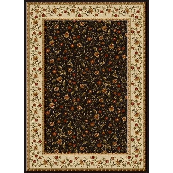 Radici Usa Como Area Rug 1593 Brown Italian Bordered 5' 5" x 7' 7" Rectangle