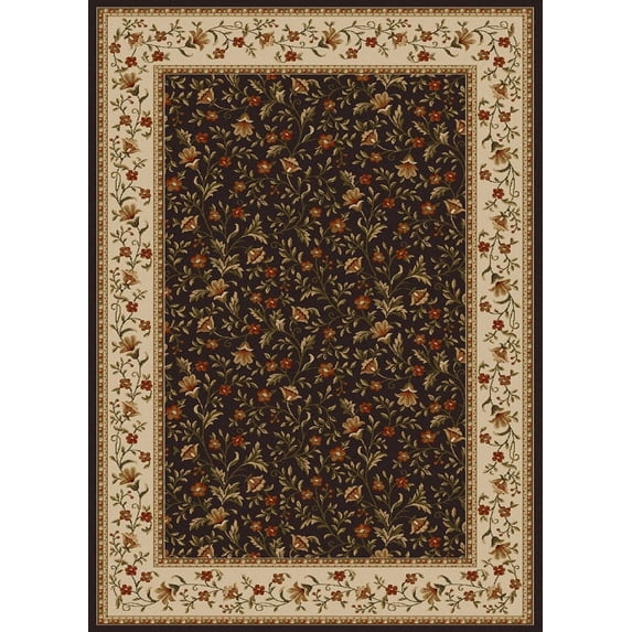 Radici Usa Como Area Rug 1593 Brown Italian Bordered 7' 9" x 11' Rectangle