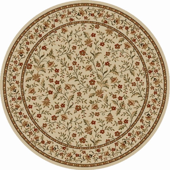 Radici Usa Como Area Rug 1593 Ivory/Brick Italian Bordered 5' 3" x 5' 3" Round