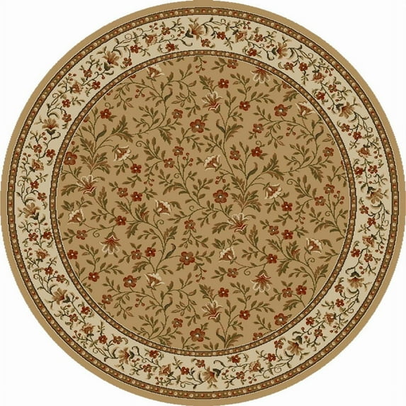 Radici Usa Como Area Rug 1593 Ivory/Brick Italian Bordered 8' x 8' Round