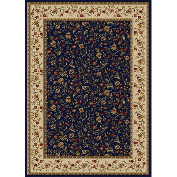 Radici Usa Como Area Rug 1593 Navy Blue Italian Bordered 5' 5" x 7' 7" Rectangle