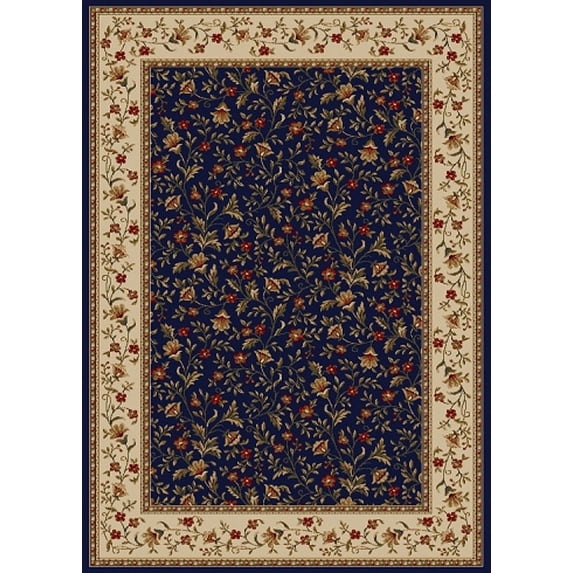 Radici Usa Como Area Rug 1593 Navy Blue Italian Bordered 7' 9" x 11' Rectangle