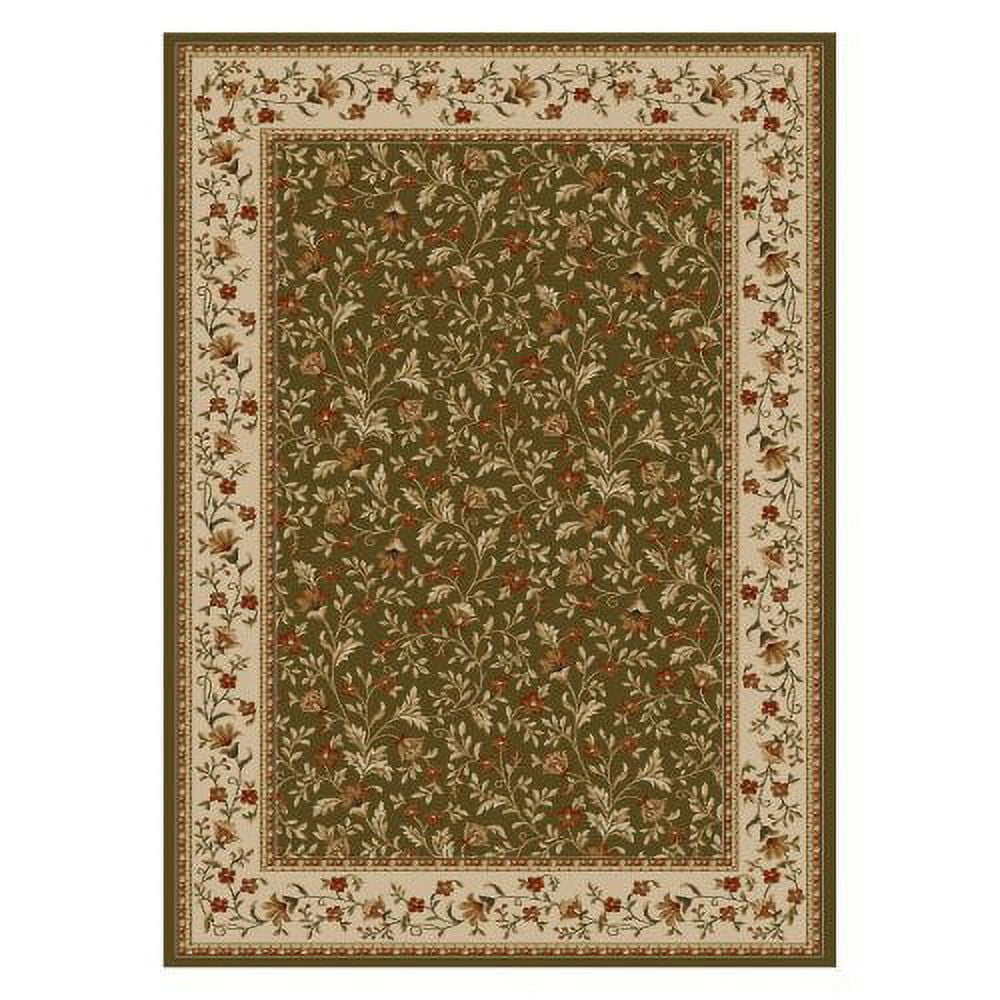 Sage Green Synthetic Floral Runner Rug 2'2" x 7'7"