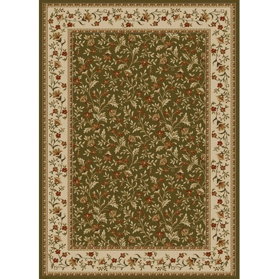 Radici Usa Como Area Rug 1593 Sage Italian Bordered 5' 5" x 7' 7" Rectangle