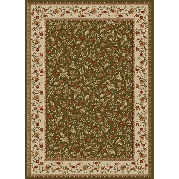 Radici Usa Como Area Rug 1593 Sage Italian Bordered 5' 5" x 7' 7" Rectangle