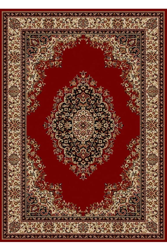 Como Area Rug 1595 Red Italian Bordered 2' 2" x 7' 7" Rectangle