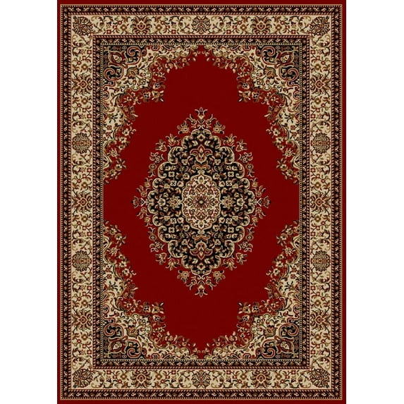 Radici Usa Como Area Rug 1595 Red Italian Bordered 5' 5" x 7' 7" Rectangle