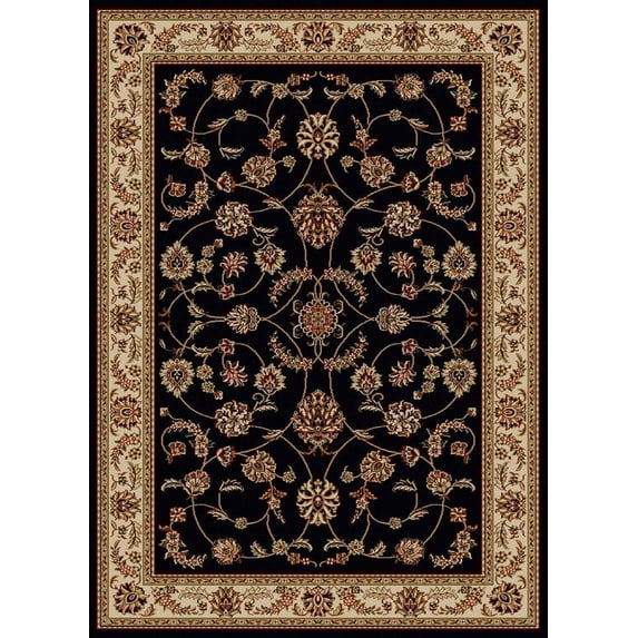 Radici Usa Como Area Rug 1596 Black Italian Bordered 7' 9" x 11' Rectangle