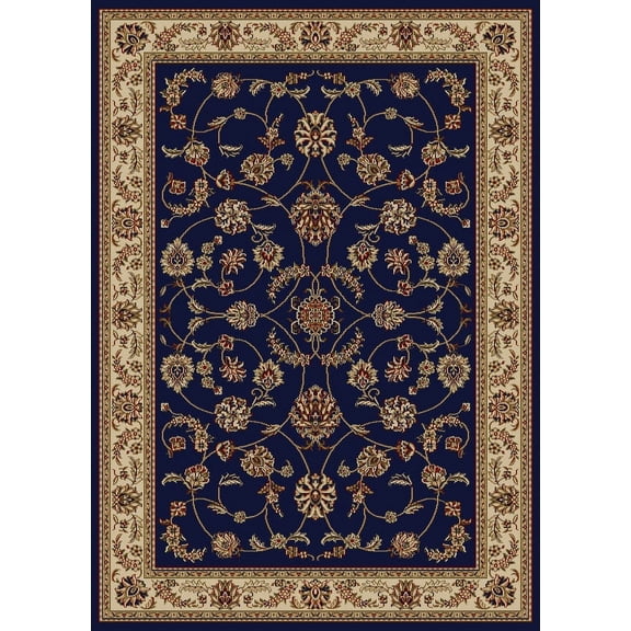 Radici Usa Como Area Rug 1596 Navy Blue Italian Bordered 2' 2" x 7' 7" Rectangle