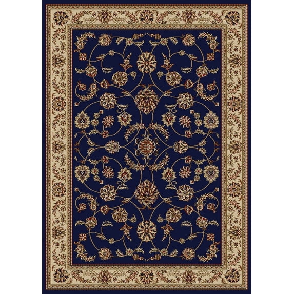 Radici Usa Como Area Rug 1596 Navy Blue Italian Bordered 7' 9" x 11' Rectangle
