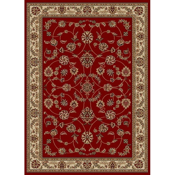 Radici Usa Como Area Rug 1596 Red Italian Bordered 5' 5" x 7' 7" Rectangle
