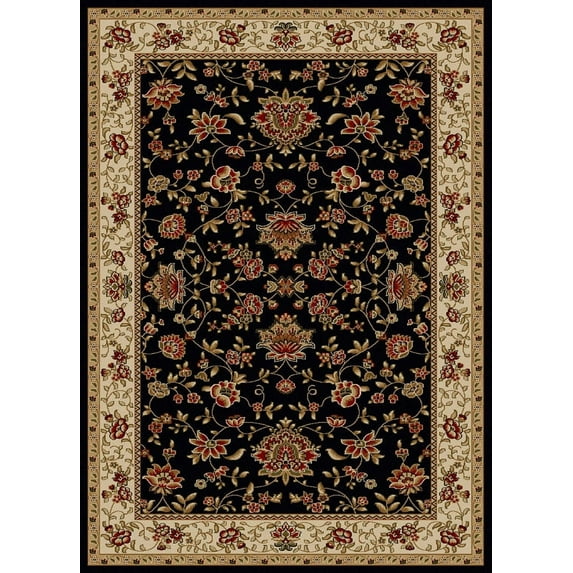 Radici Usa Como Area Rug 1597 Black Italian Bordered 3' 3" x 4' 11" Rectangle