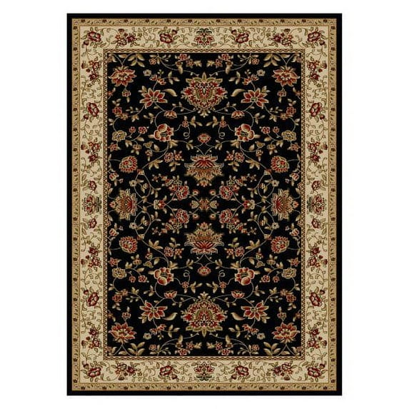 Radici Usa Como Area Rug 1597 Black Italian Bordered 8' x 8' Round