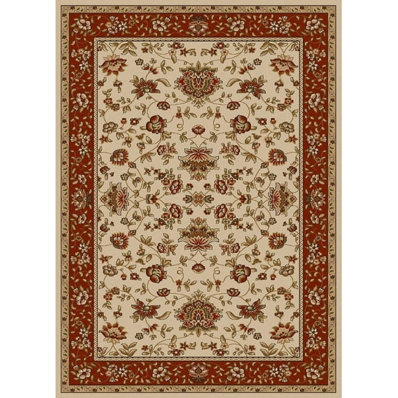 Radici Usa Como Area Rug 1597 Ivory Italian Bordered 2' 2" x 7' 7" Rectangle